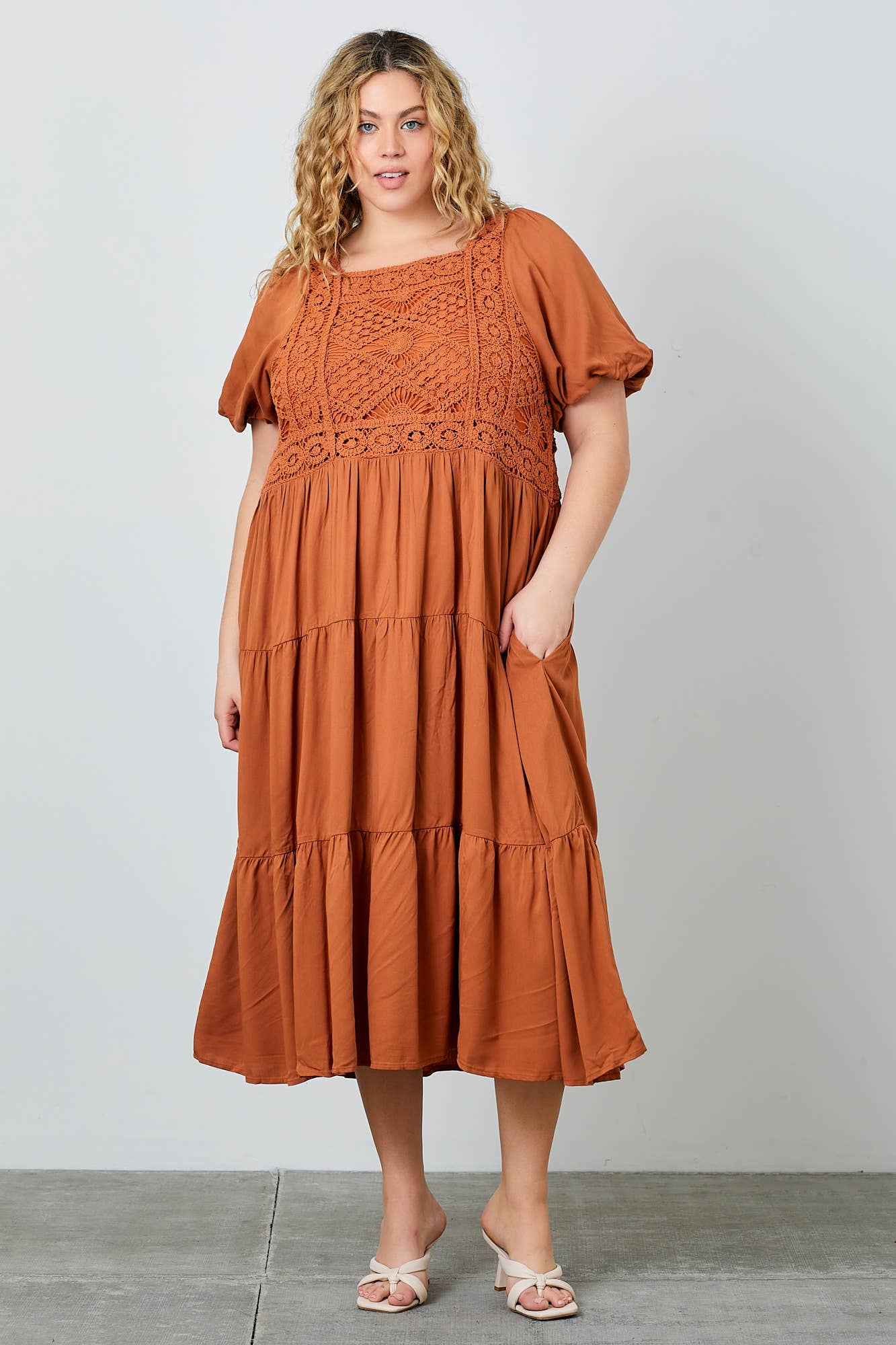 The Martha Crochet bodice Maxi Dress