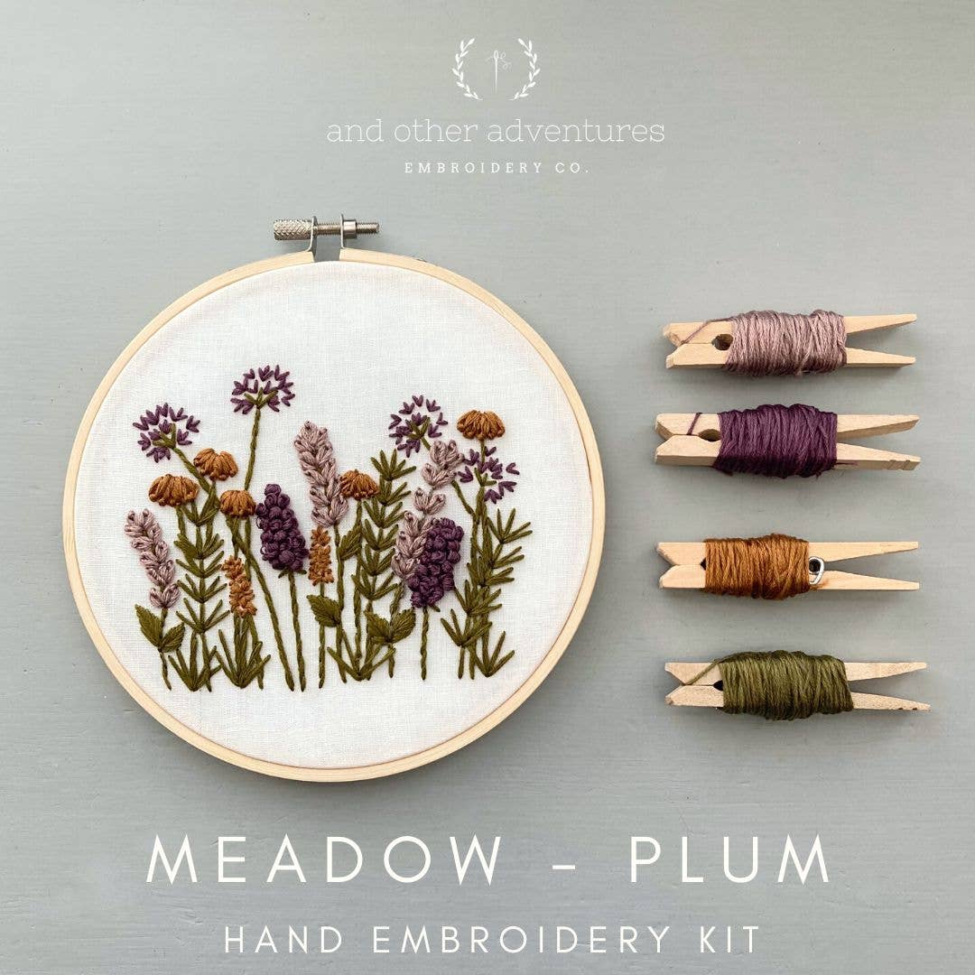 Hand Embroidery KIT - Meadow in Plum