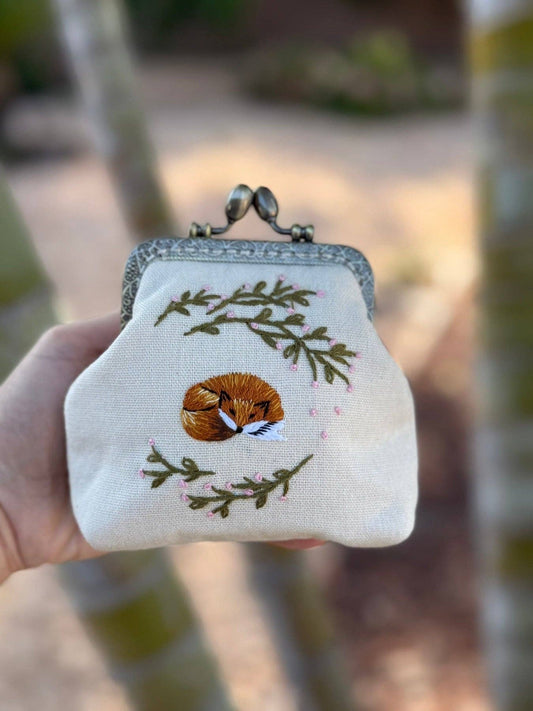 Fox Embroidered Coin Purse