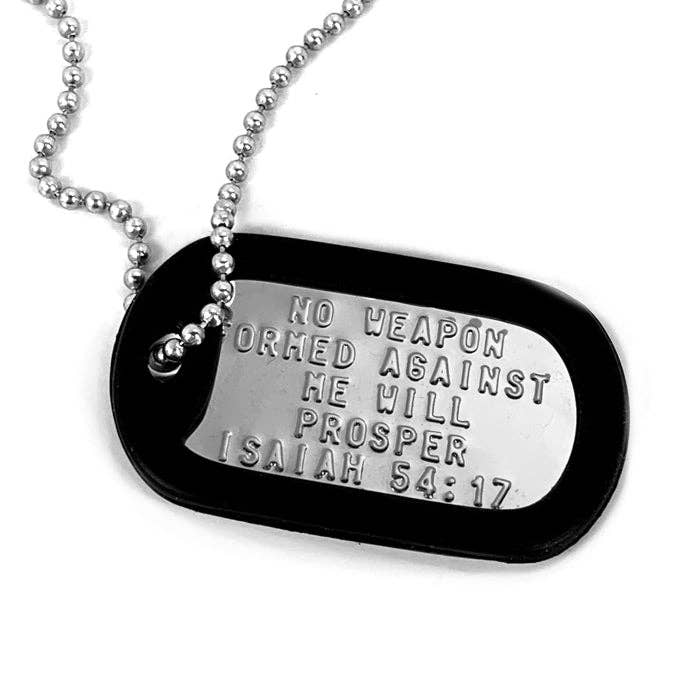 Dog Tag Silencer Necklace "Nothing Formed Against Me