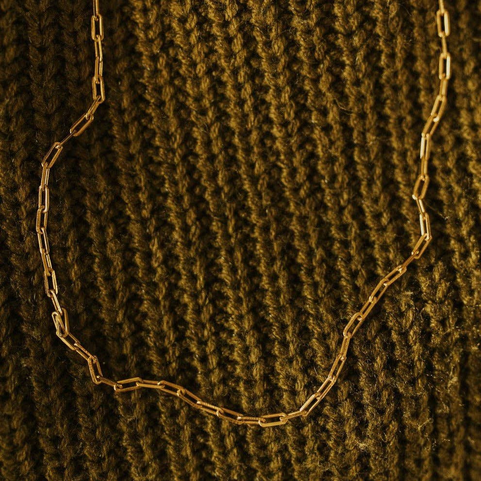 Madeline Gold Filled Paperclip Necklace: 18"