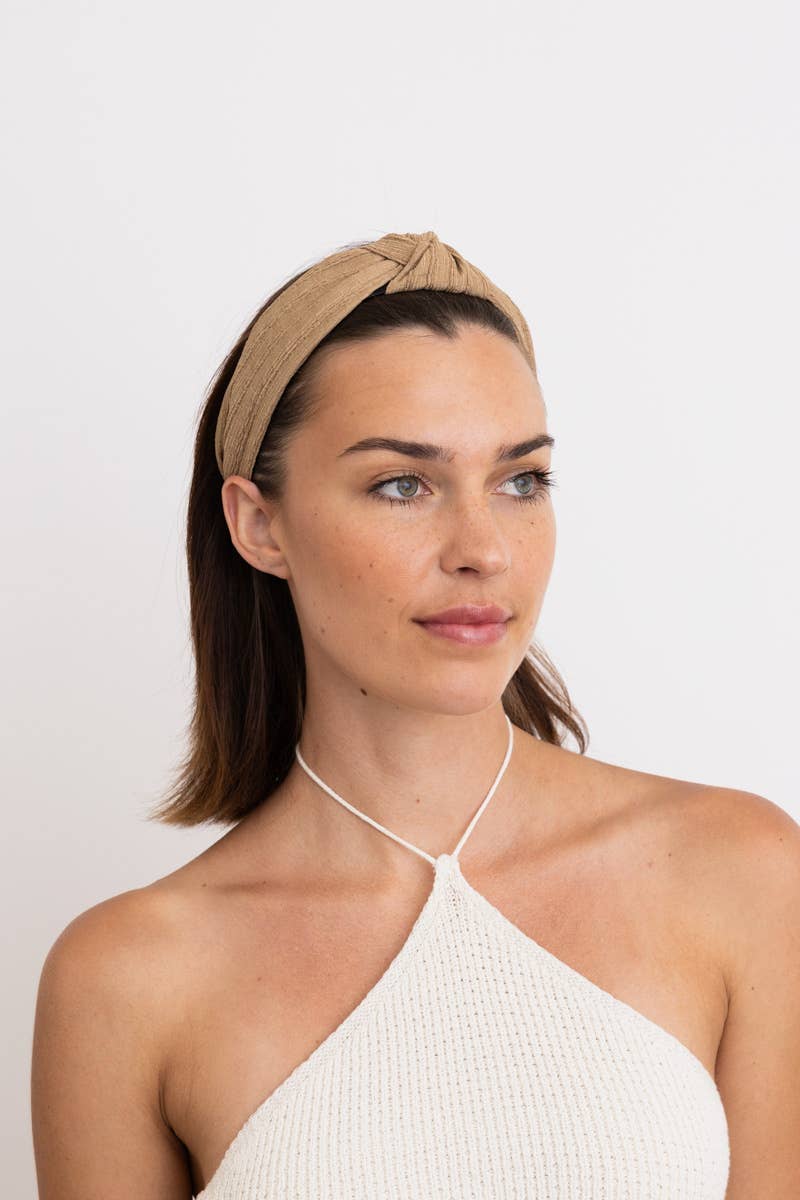 Top Knotted Boho Headband : Mocha