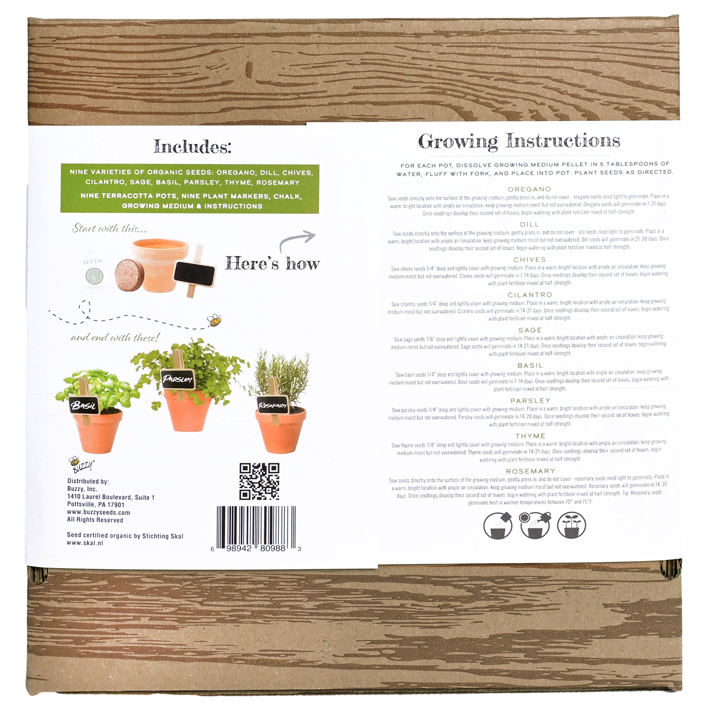 Organic Herb Starter Kit | Garden Workshop Kit | 9 Herbs