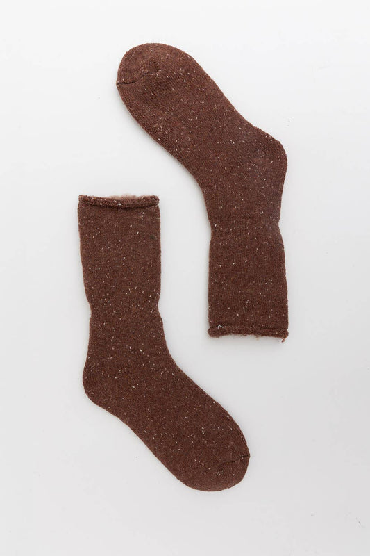 Thick Knit Crew Socks - Mauve