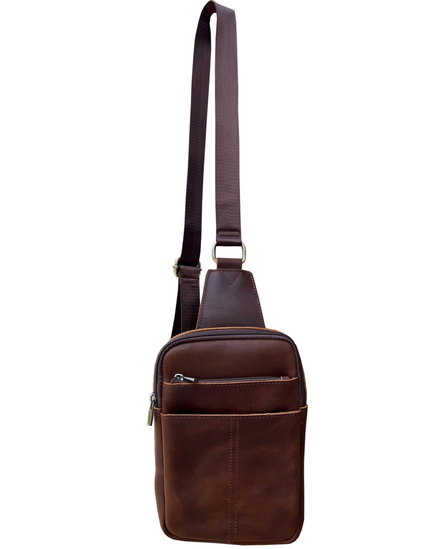 The Marly Leather Crossbody (Dark Brown)