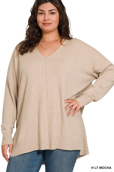 The Harmony Sweater - LT Mocha (1X-3X)