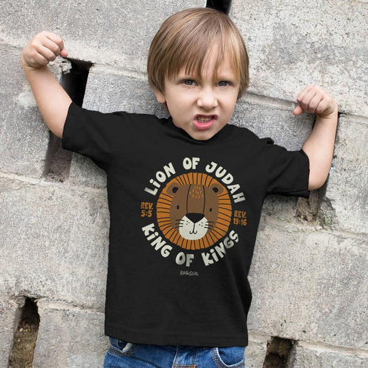 Kids T-Shirt Lion Of Judah: Black