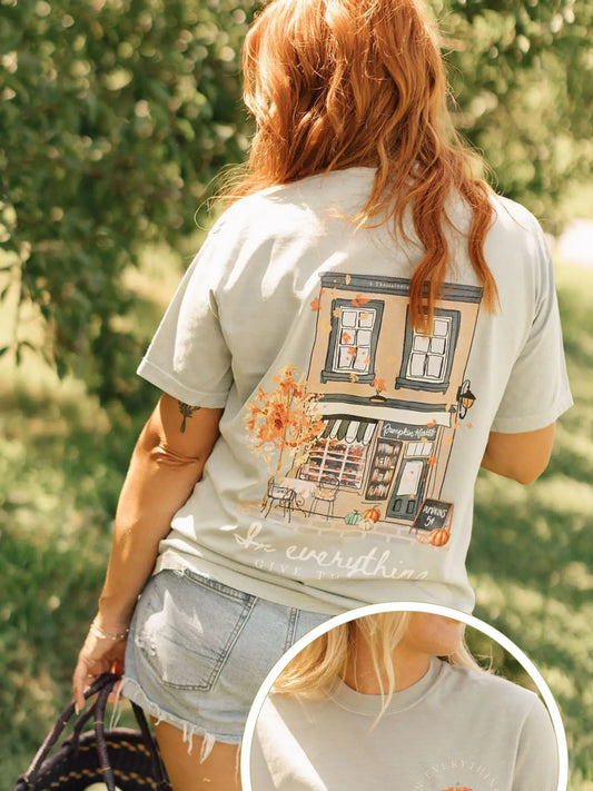 Pumpkin Market In Everything Give Thanks Graphic Tee (Sizes S-3X)