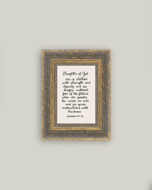 Proverbs 31:25-26: 5x7