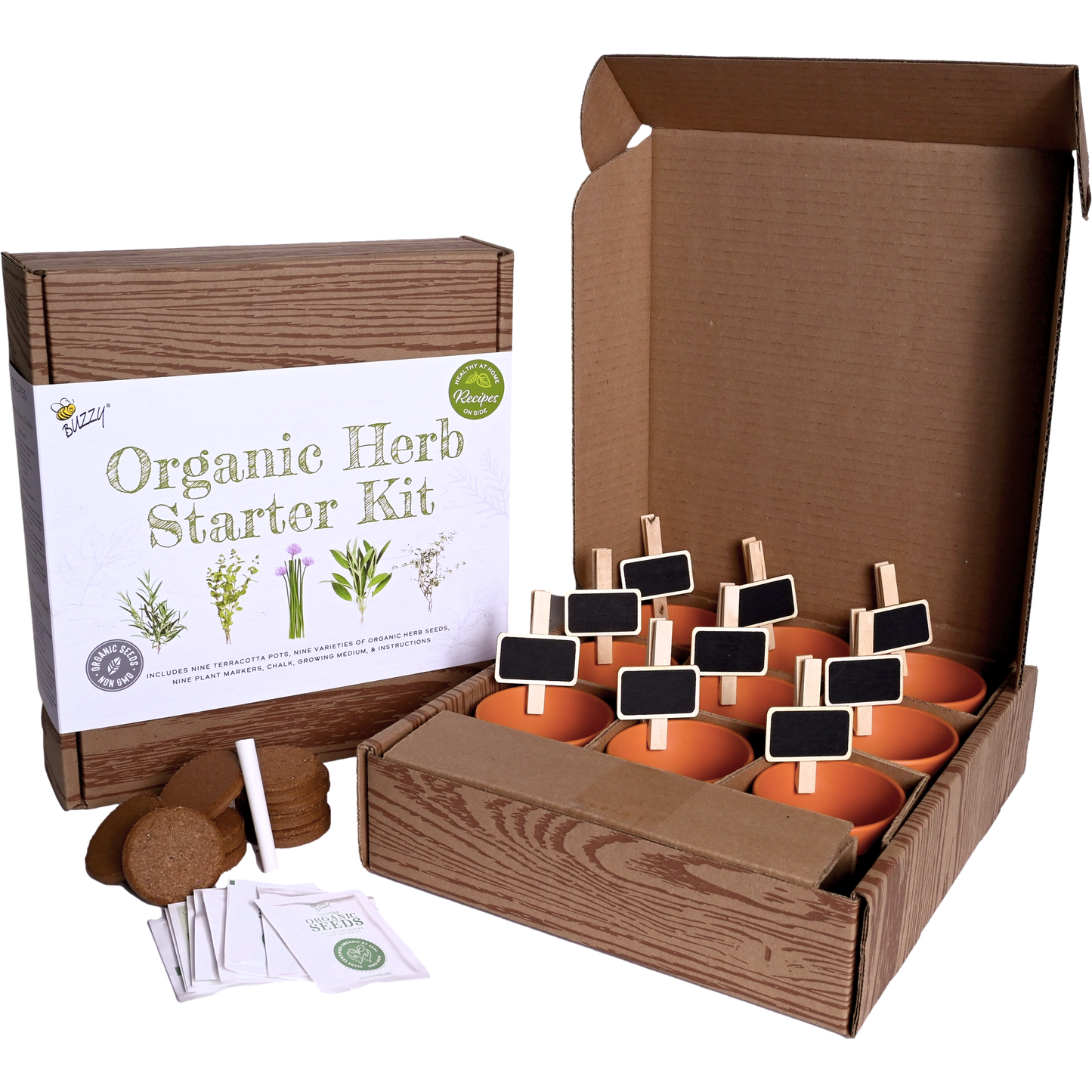 Organic Herb Starter Kit | Garden Workshop Kit | 9 Herbs