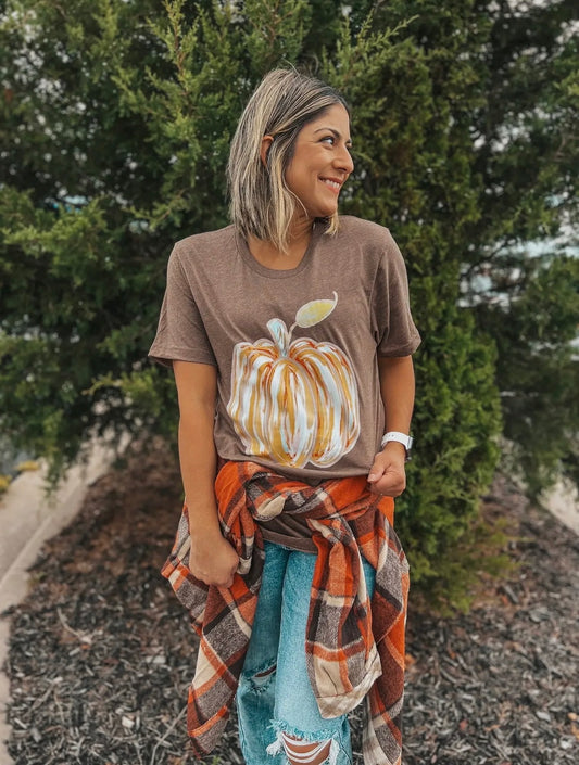 Watercolor Pumpkin Tee