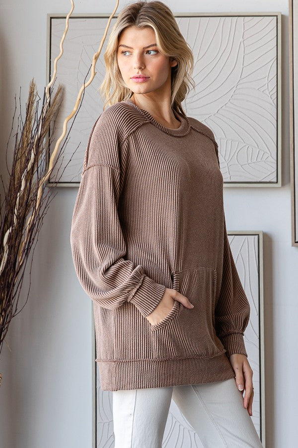 The Camille Pullover Sweater - Chestnut