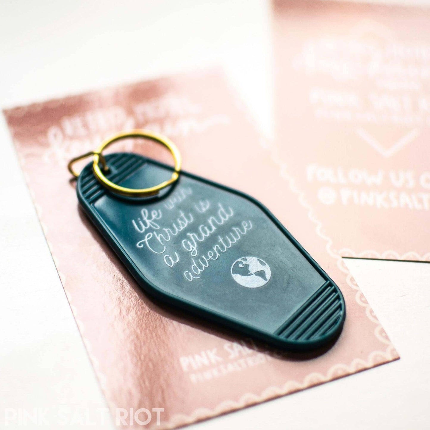 Retro Hotel Keychain - Adventure with Christ