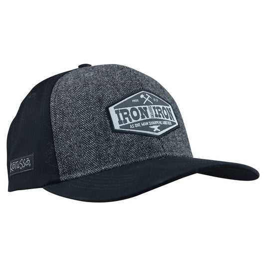 Kerusso Mens Cap Iron Sharpens Iron: Black/Grey