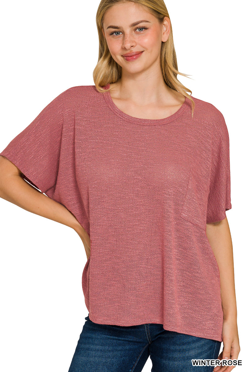 ZENANA Hacci Top - Rose
