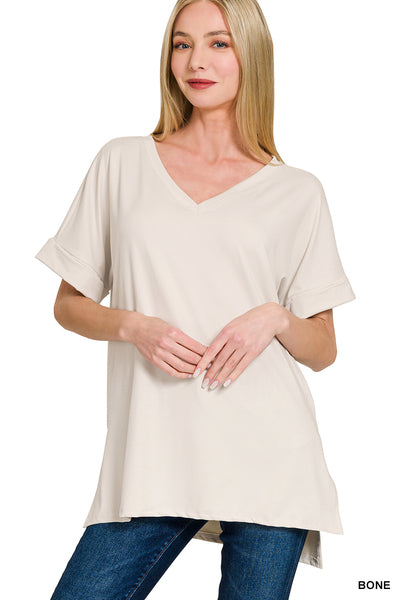 Zenana High-low Top - Sand Beige (S-XL)