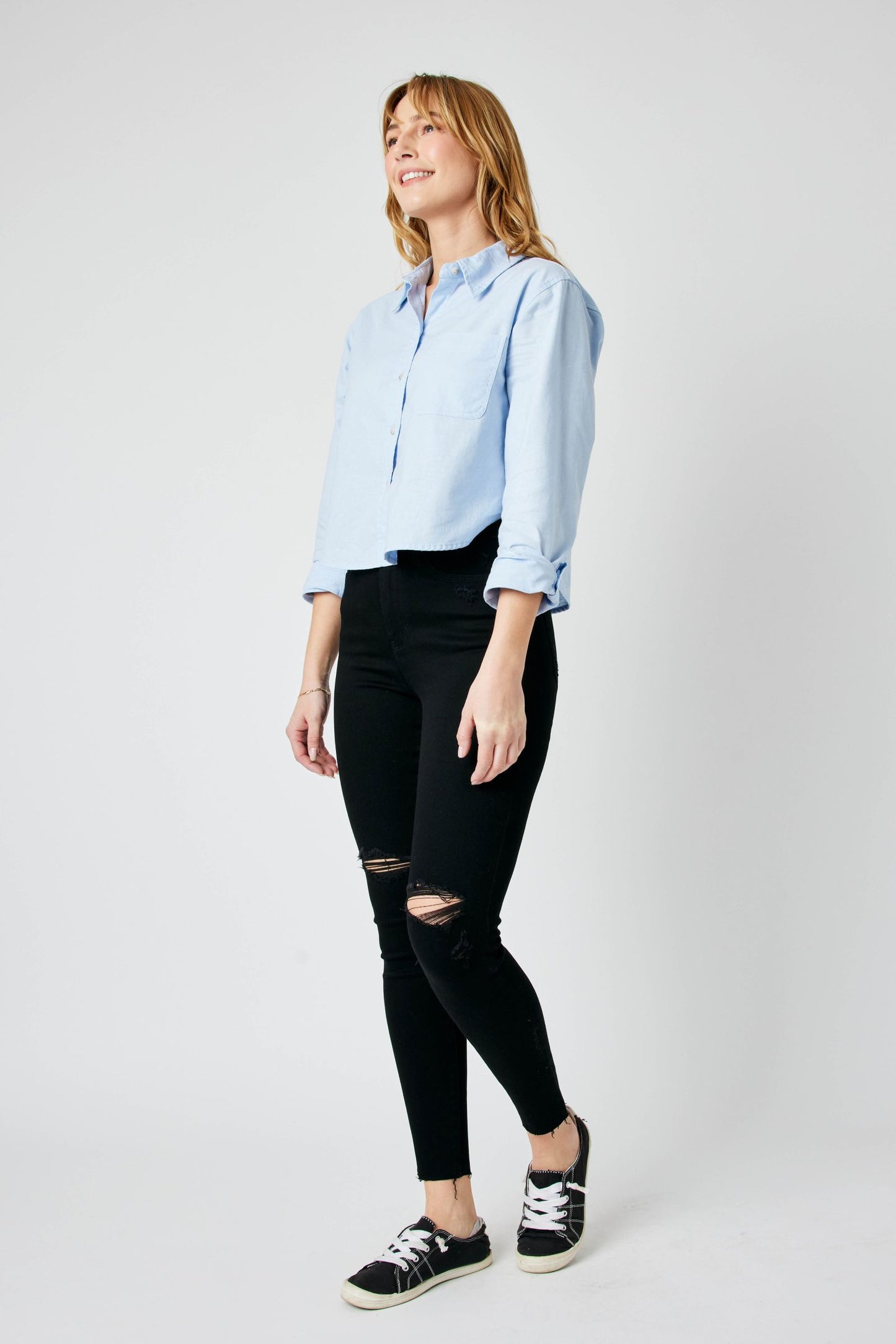 Judy Blue High Waist Distressed Raw Hem Skinny