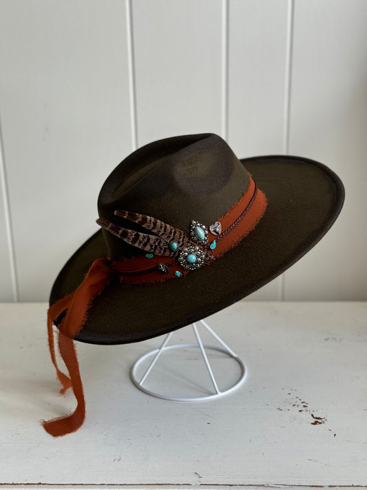 Green Western Turquoise Hat