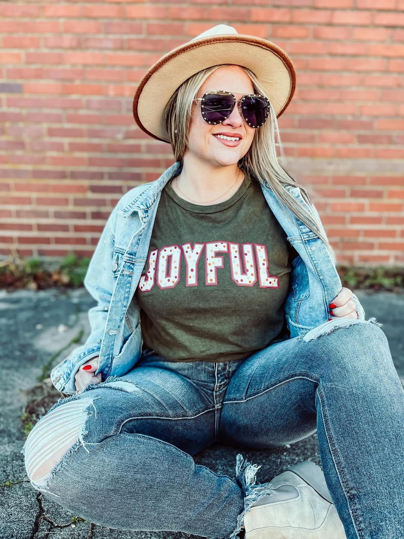 Forest Green Joyful Graphic tee