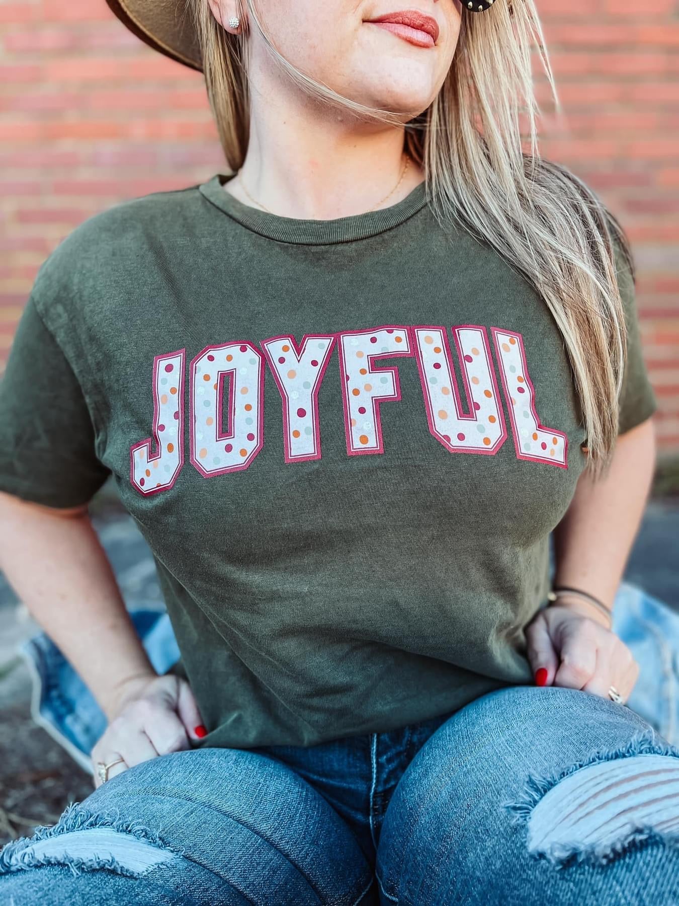 Forest Green Joyful Graphic tee