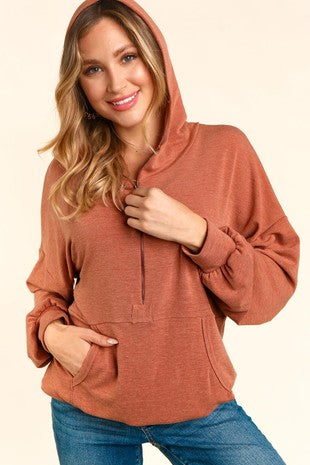 The Tabitha Pullover Hoodie (Rust & Olive)