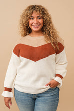 Load image into Gallery viewer, The Tiffany Chevron Color Block Ribbed Knit Sweater
