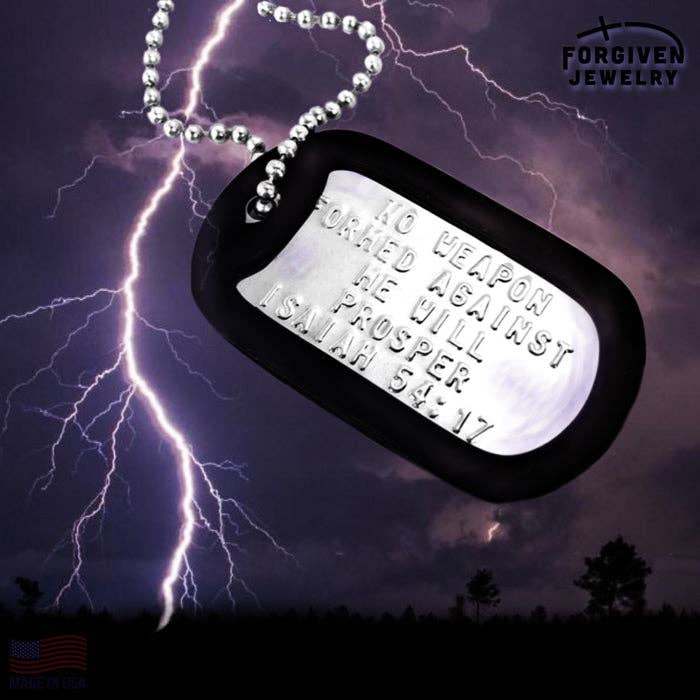 Dog Tag Silencer Necklace "Nothing Formed Against Me