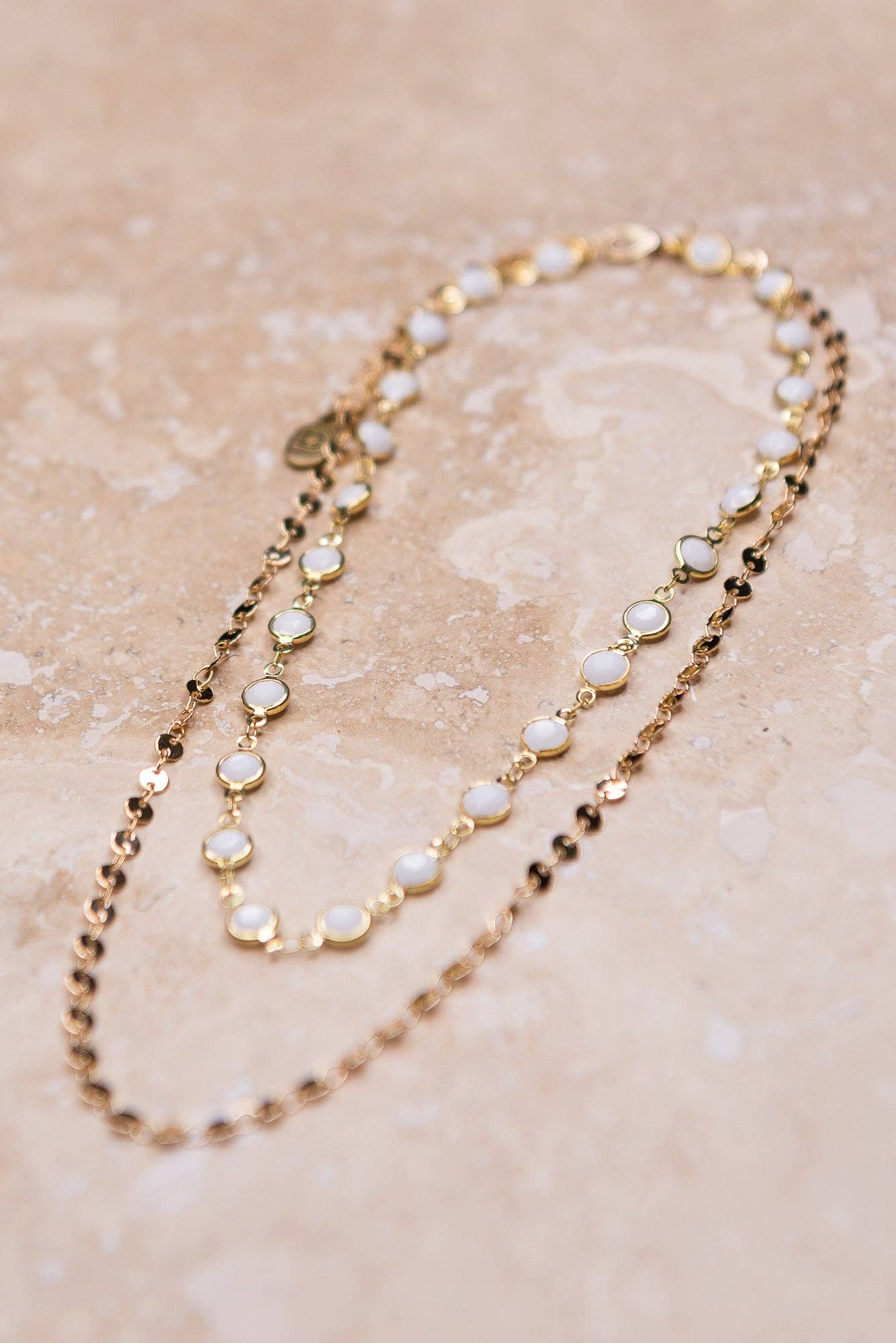 Kadee Necklace in White/Gold