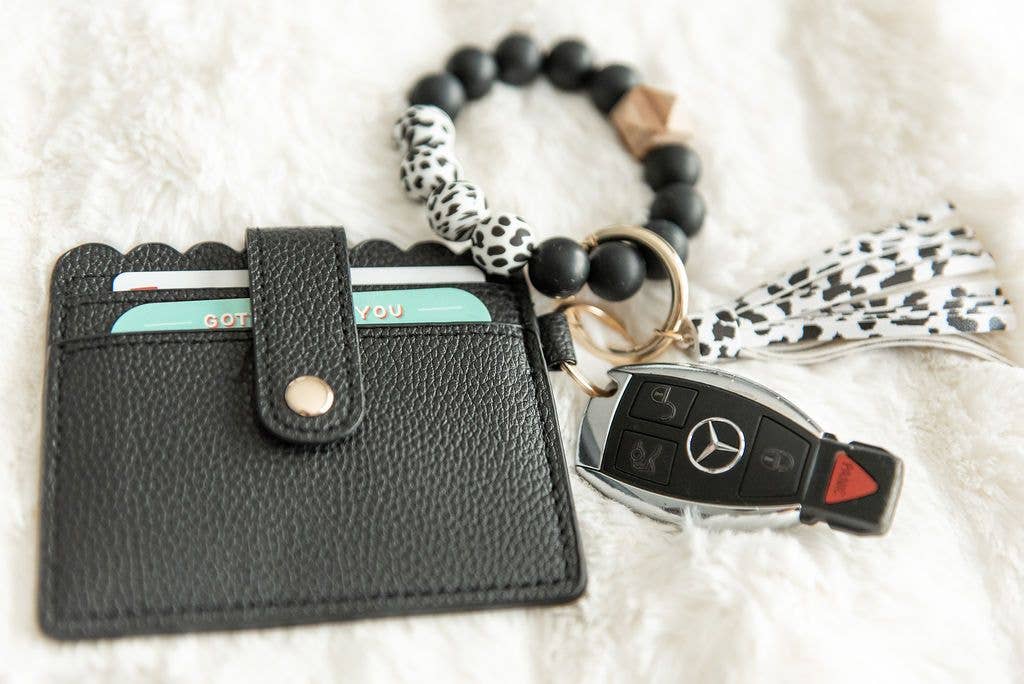 Wristlet Keychain Wallet - Black