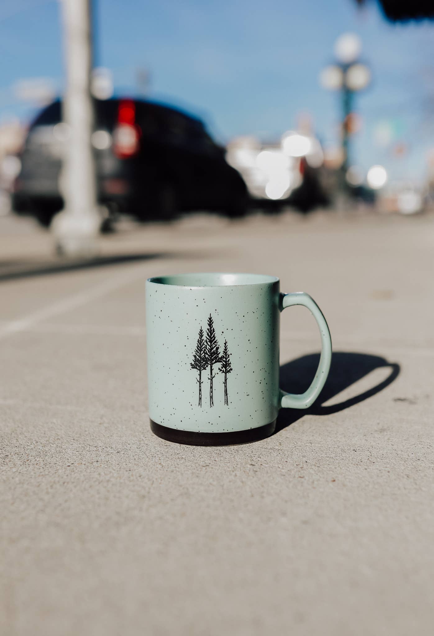 Rustic Three Tree Ceramic Mug- Sage