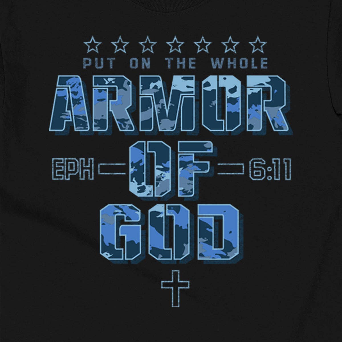 Kids T-Shirt Armor of God Camo: Black