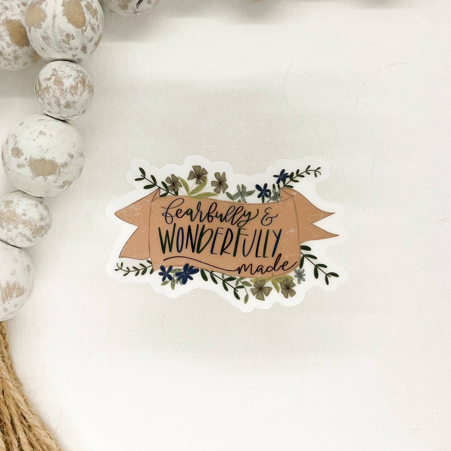 Fearfully & Wonderfully Made, Clear Vinyl, Sticker, 3x3 in