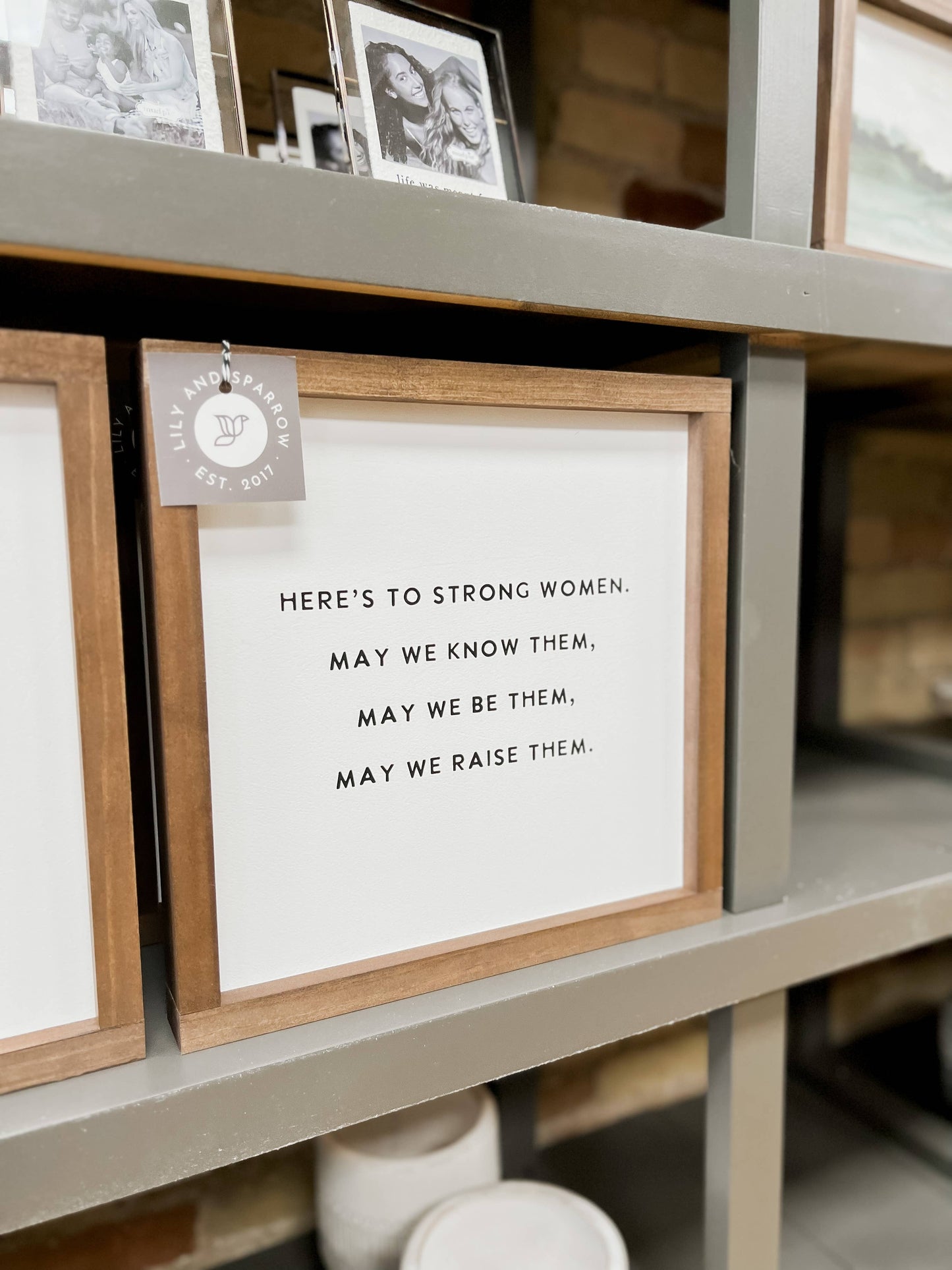 Here's to Strong Women |Wall Art: Black / Dark Walnut / 9x9"