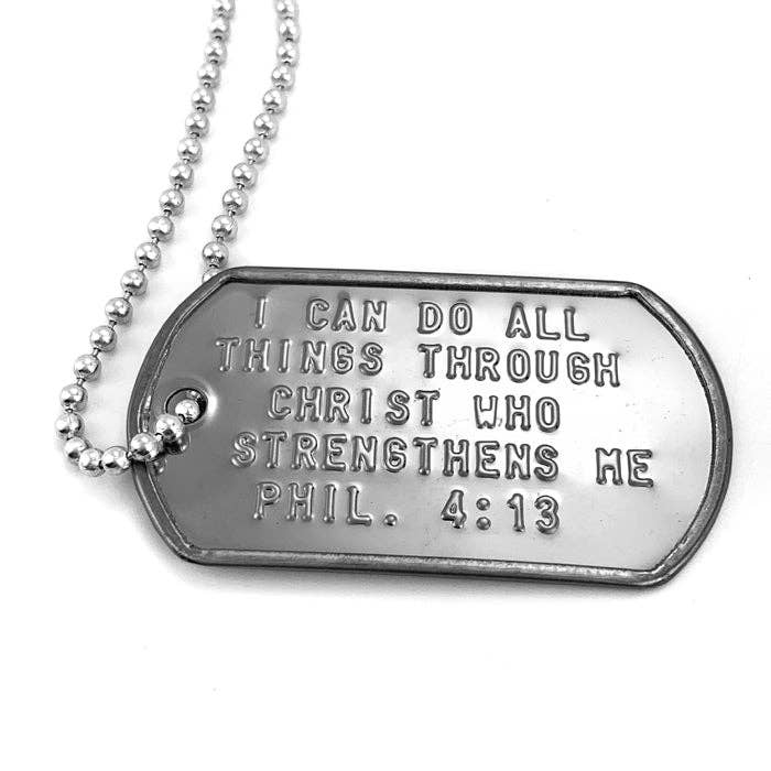 I Can Do All Things Through Christ Dog Tag Necklace