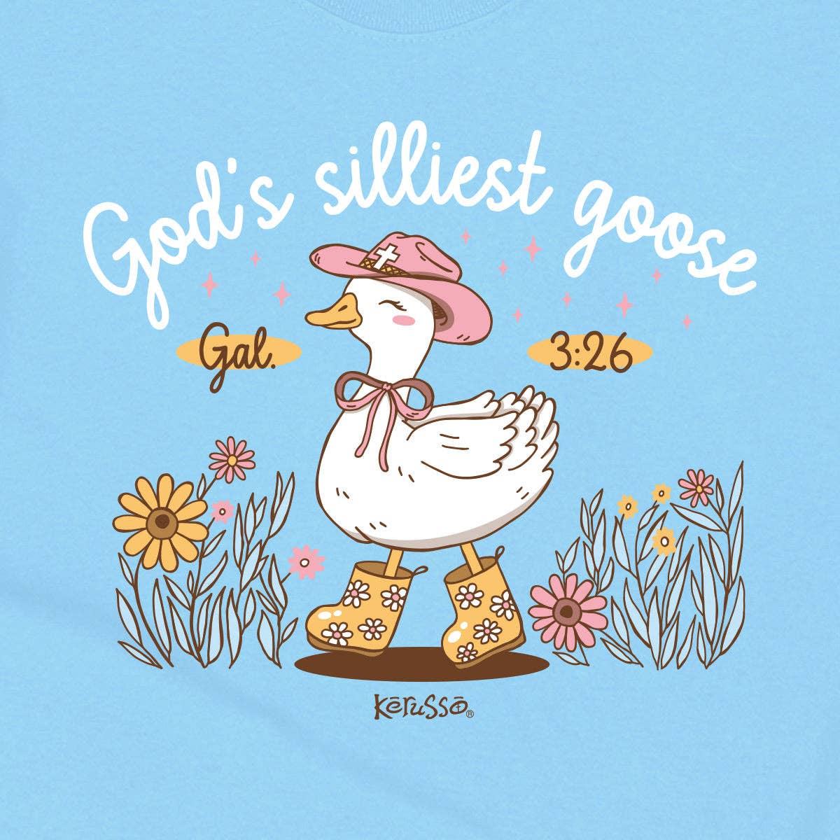 Kids T-Shirt Silly Goose: Light Blue