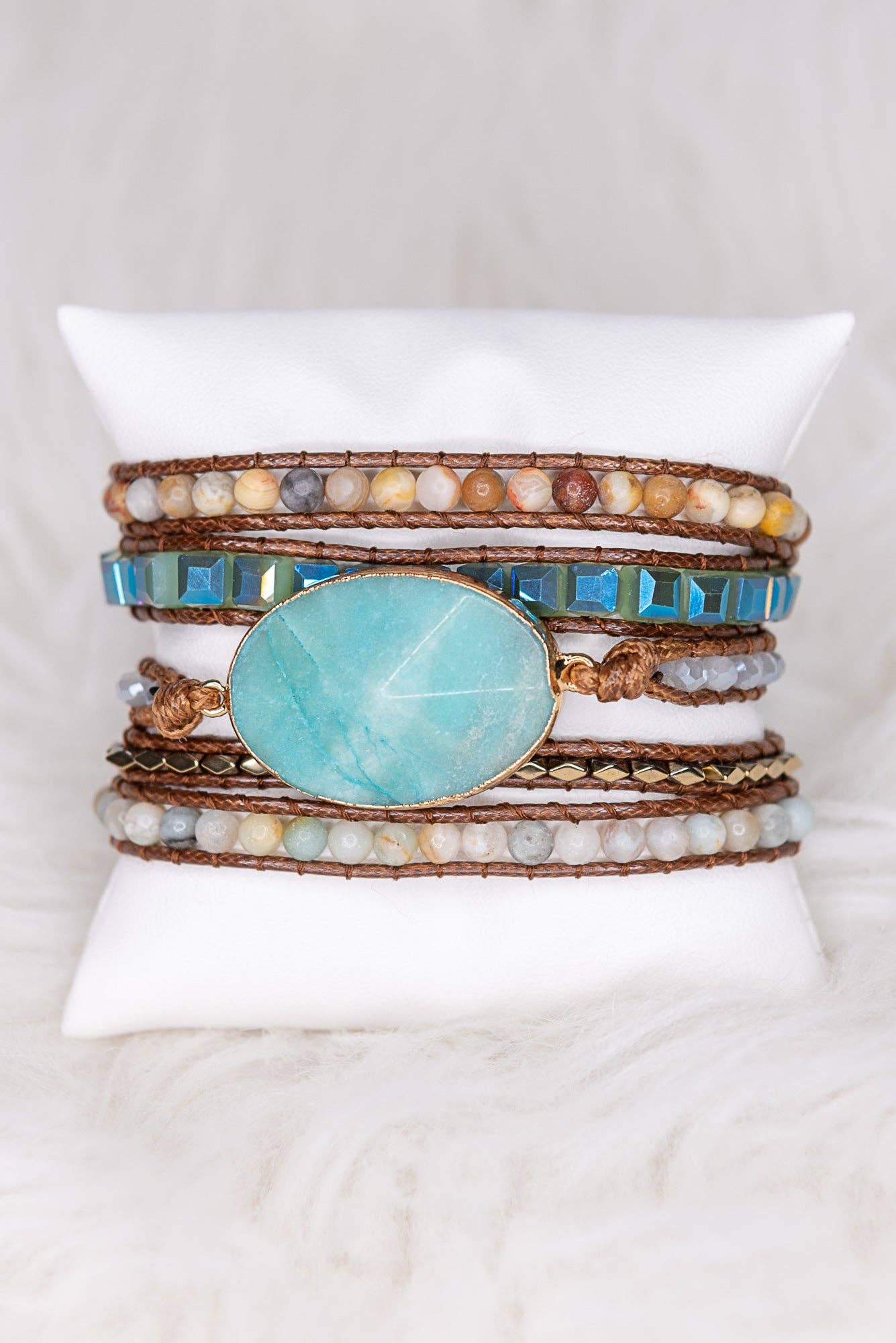 Kelly Wrap Bracelet: Aqua