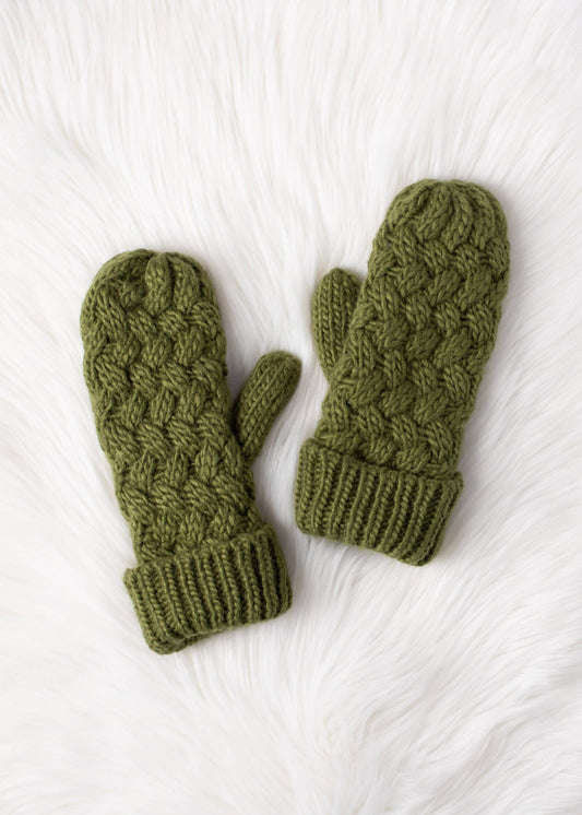 Green Knit Mittens