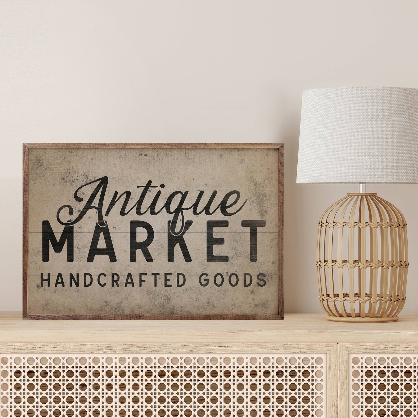 Antique Market Handcrafted Goods White: 8x5