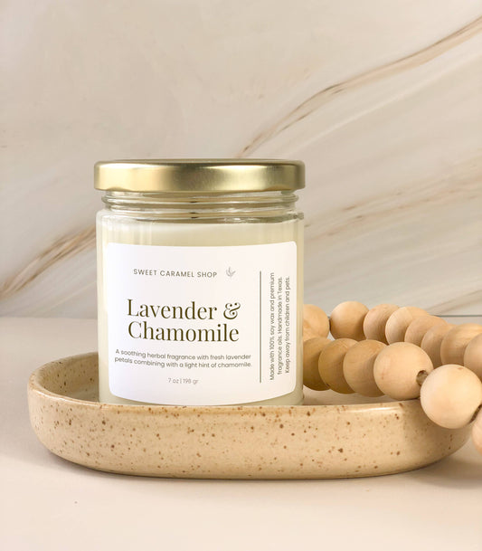 Handmade Soy Candle - Lavender & Chamomile, Vol: 7 fl oz