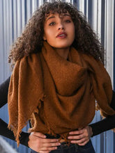 Load image into Gallery viewer, Solid Marl Woven Blanket Scarf - Camel
