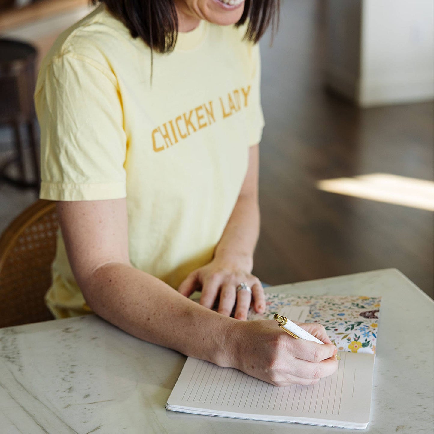 Chickens  & Flowers Stitched Notebook