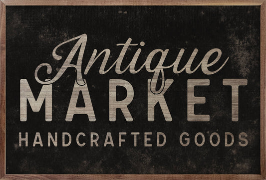 Antique Market Handcrafted Goods Black: 8x5