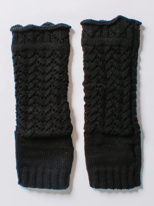 Knitted Arm Warmers - Black