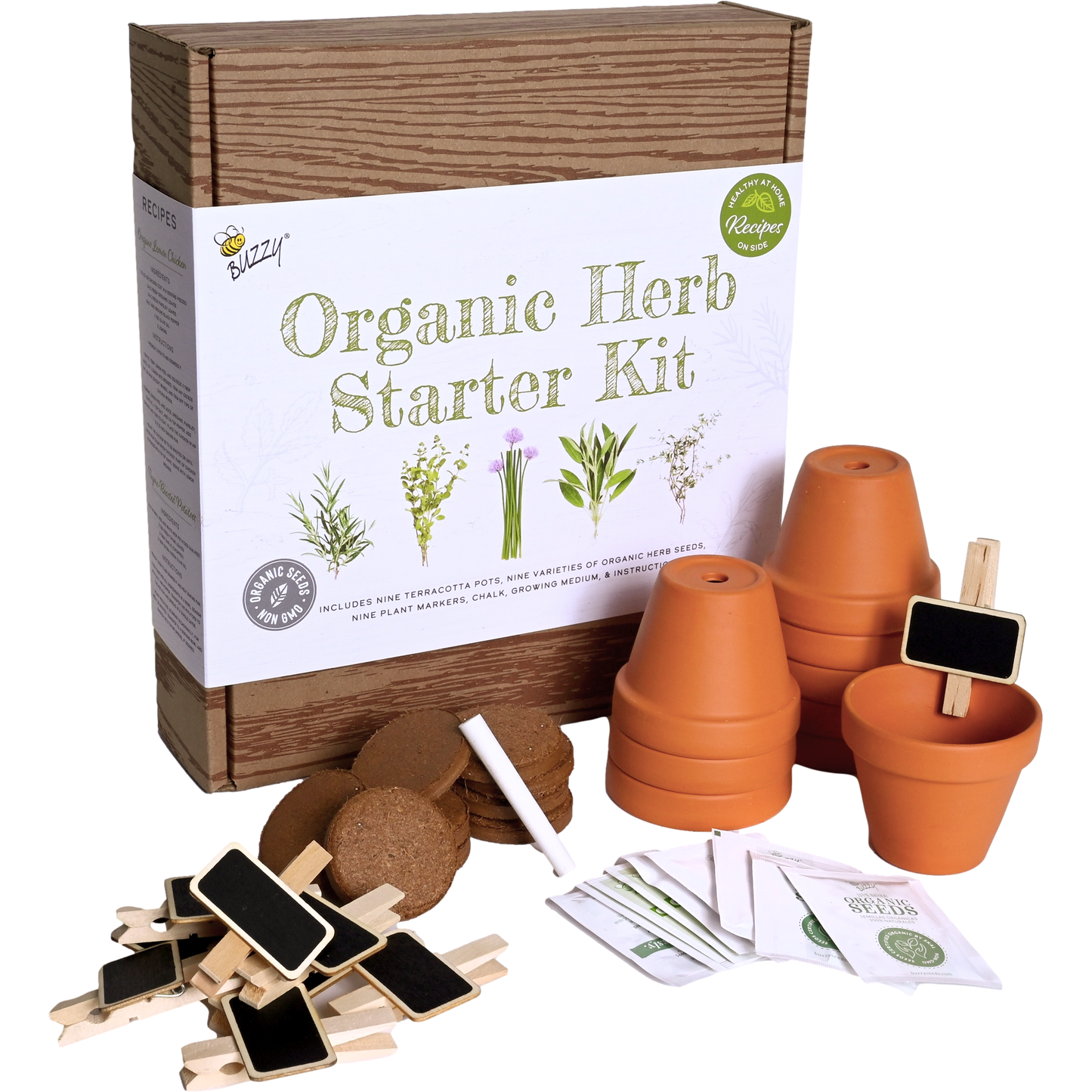 Organic Herb Starter Kit | Garden Workshop Kit | 9 Herbs