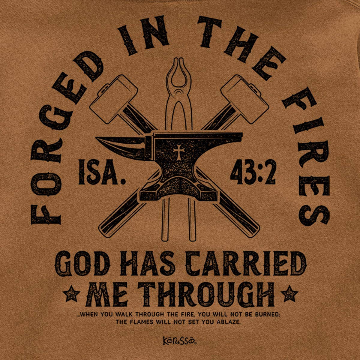 Kerusso Mens Hoody Forged: Camel