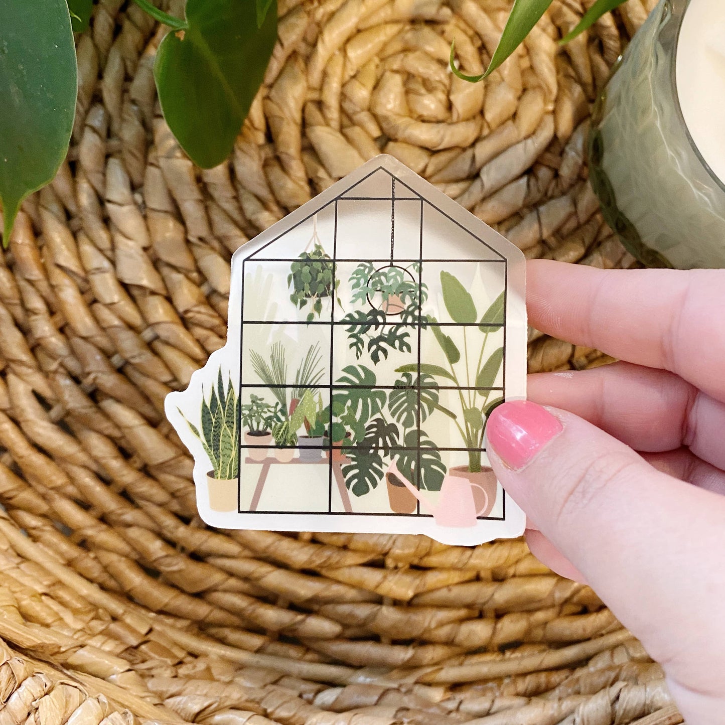 Plant-Filled Greenhouse clear Sticker