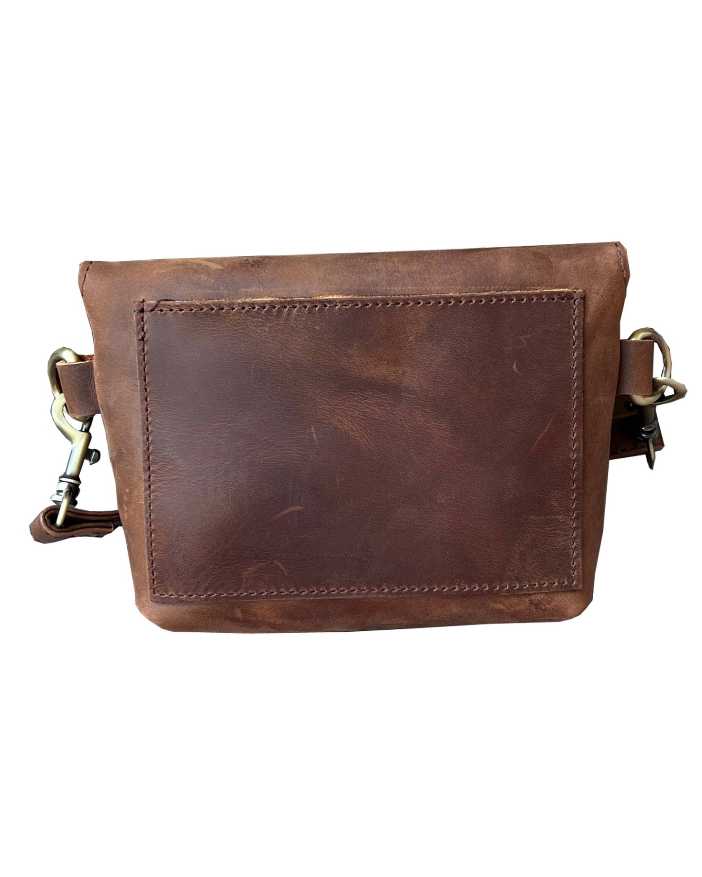 Crazy horse genuine leather crossbody: Brown