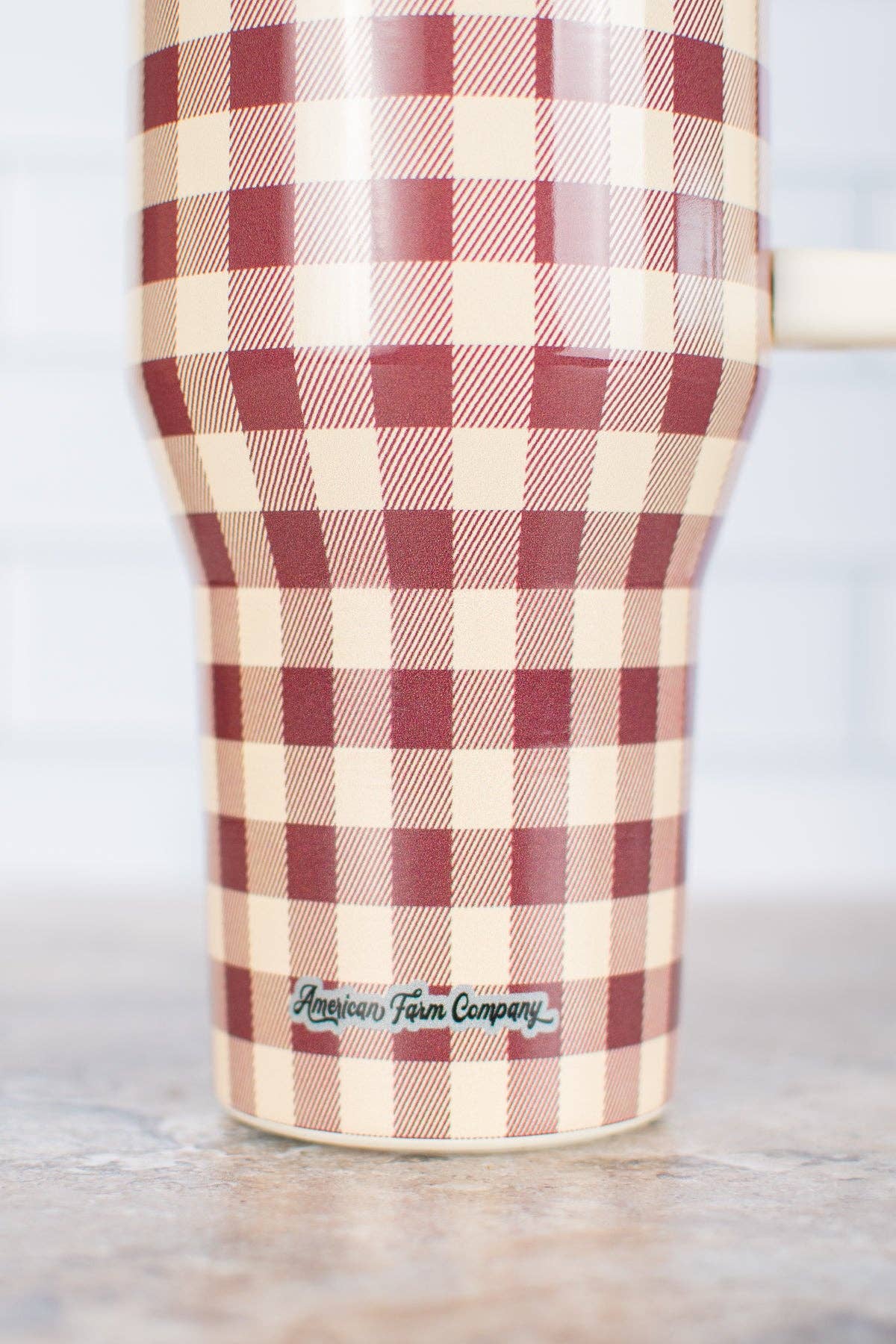 Cranberry Gingham 40oz Water Tank Tumbler