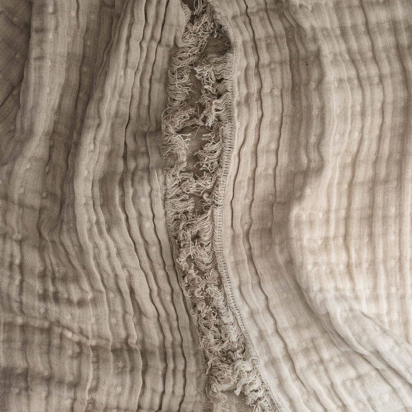 Dove Grey Ombre Muslin Blanket