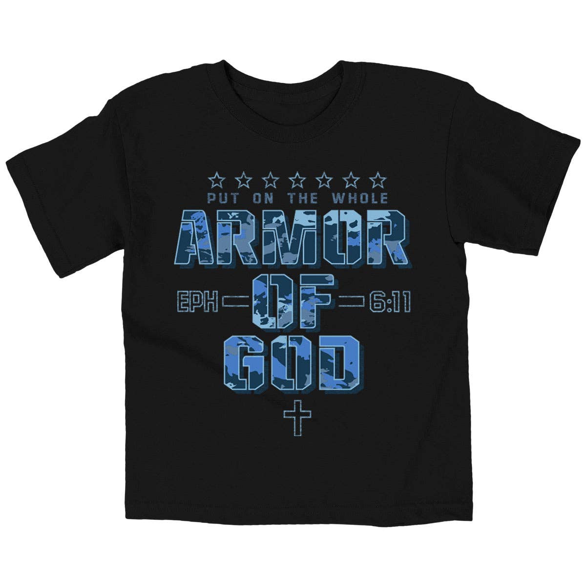 Kids T-Shirt Armor of God Camo: Black